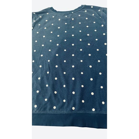 ST.JOHN’S BAY LONG SLV CREW FLEECE SWEATSHIRT, WOMENS, 2X, NAVY-WHITE POLKA DOT - Picture 6 of 10